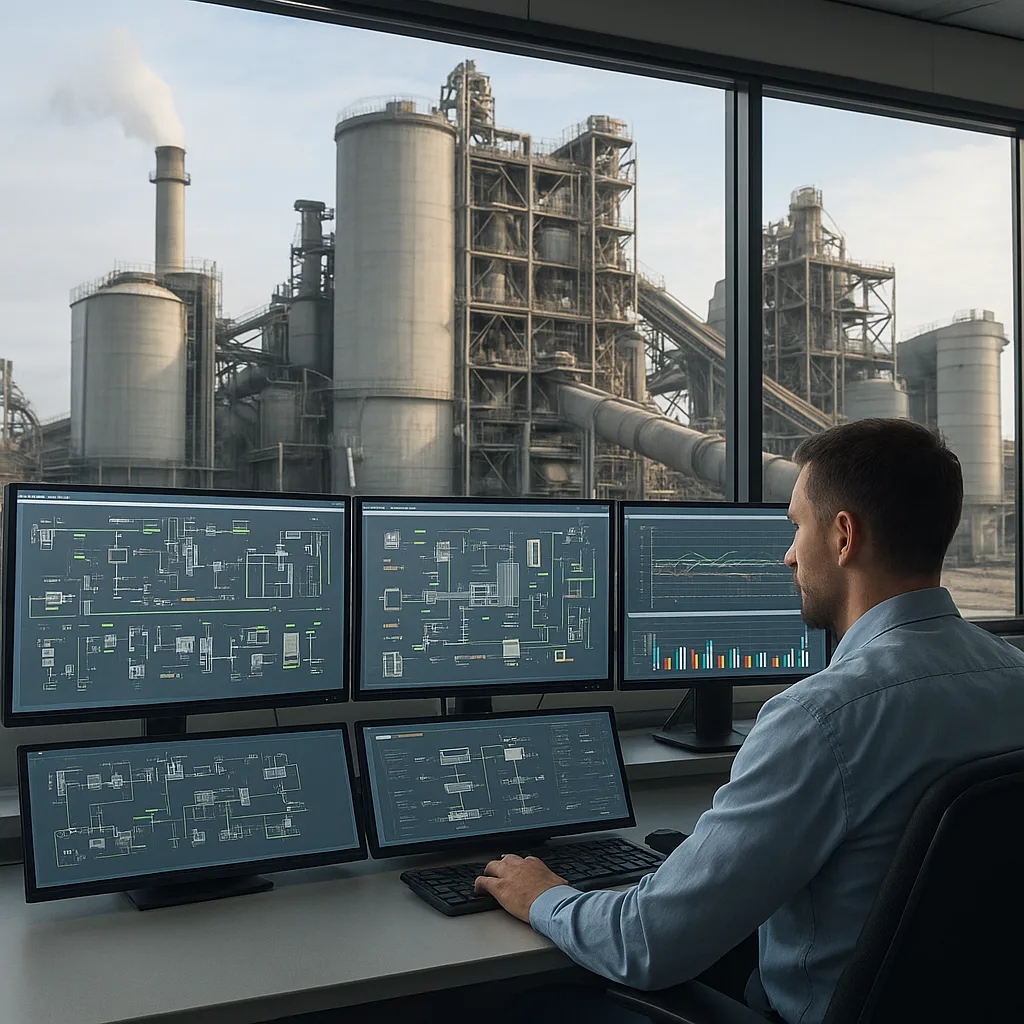 Zintegrowane systemy sterowania linią produkcyjną cementu