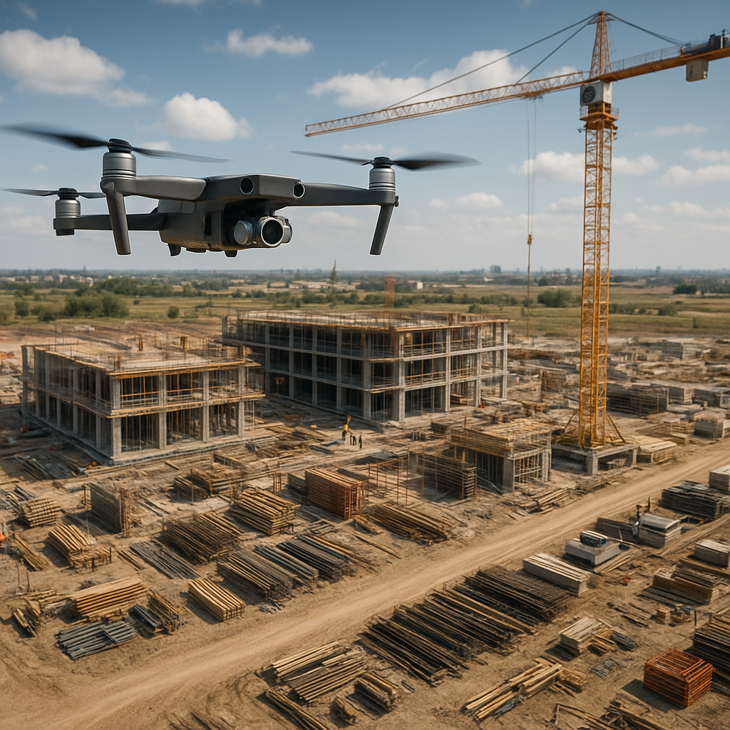 Monitoring postępu prac dzięki dronom