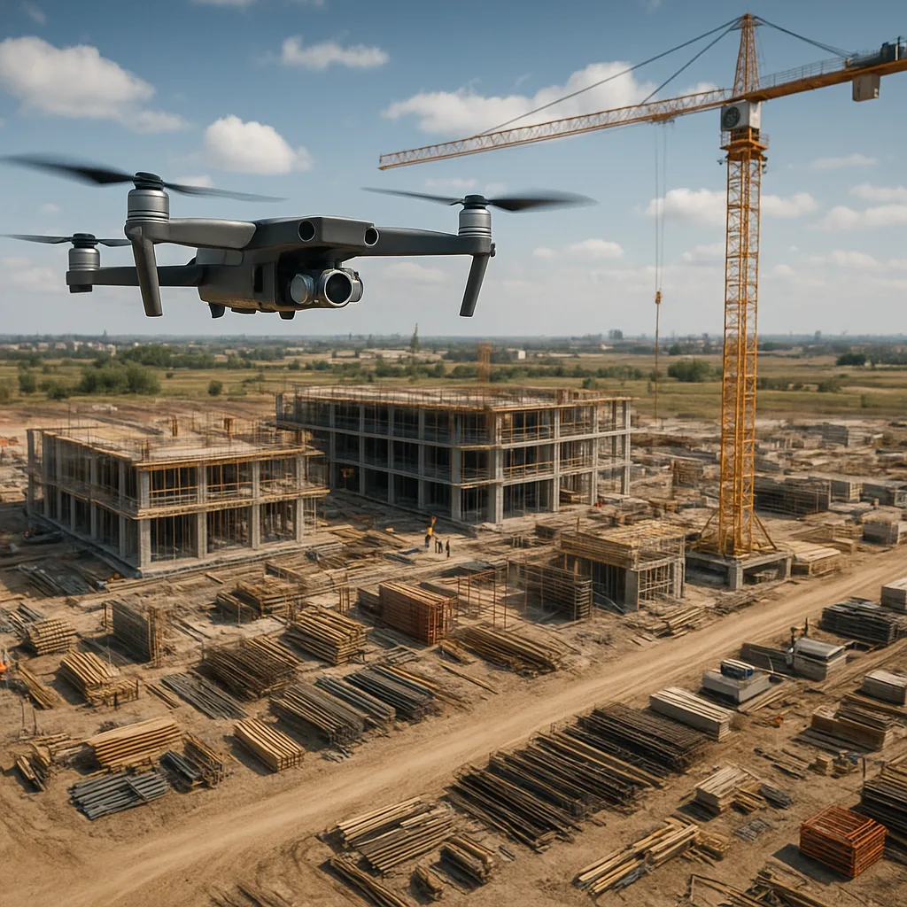 Monitoring postępu prac dzięki dronom
