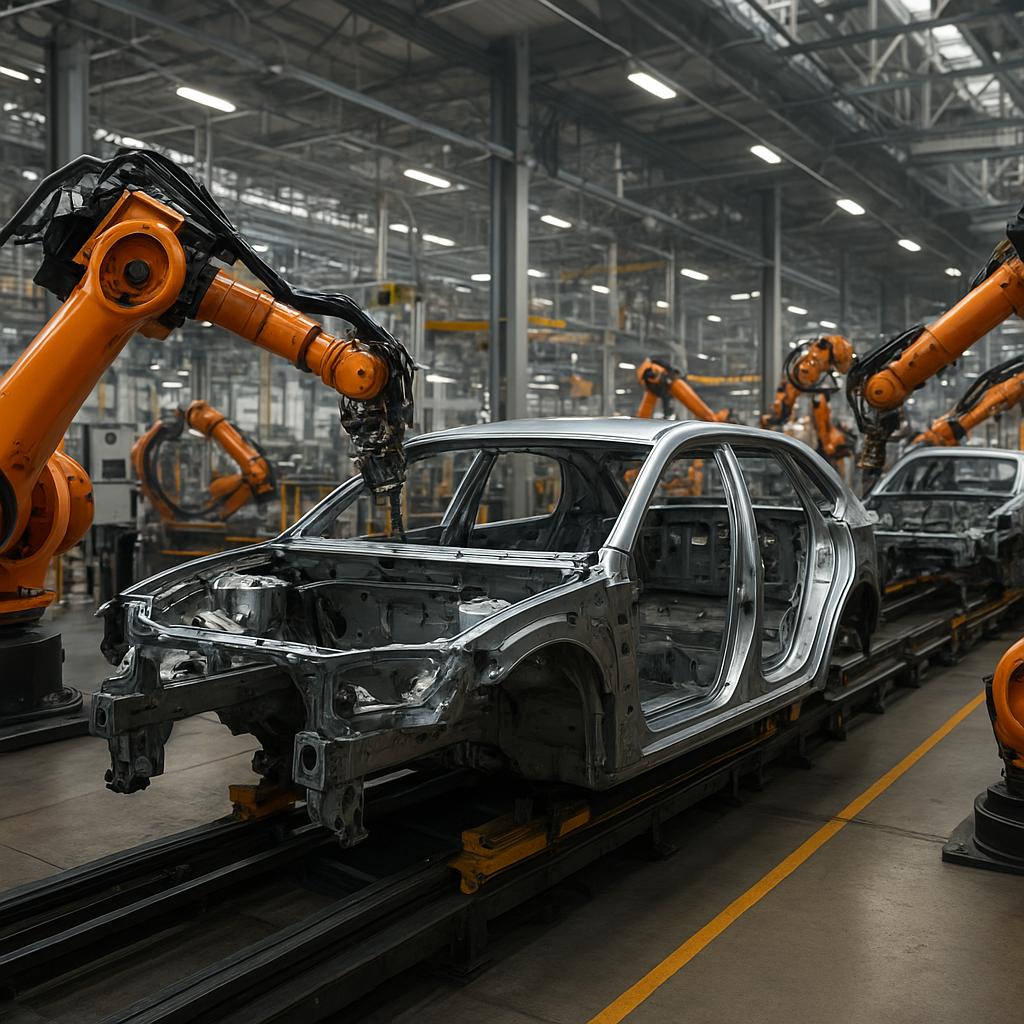 Rozwój robotów montażowych w fabrykach samochodów