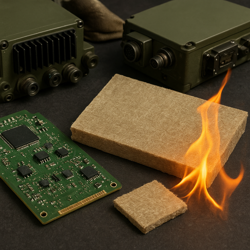 Materiały samogasnące w elektronice militarnej