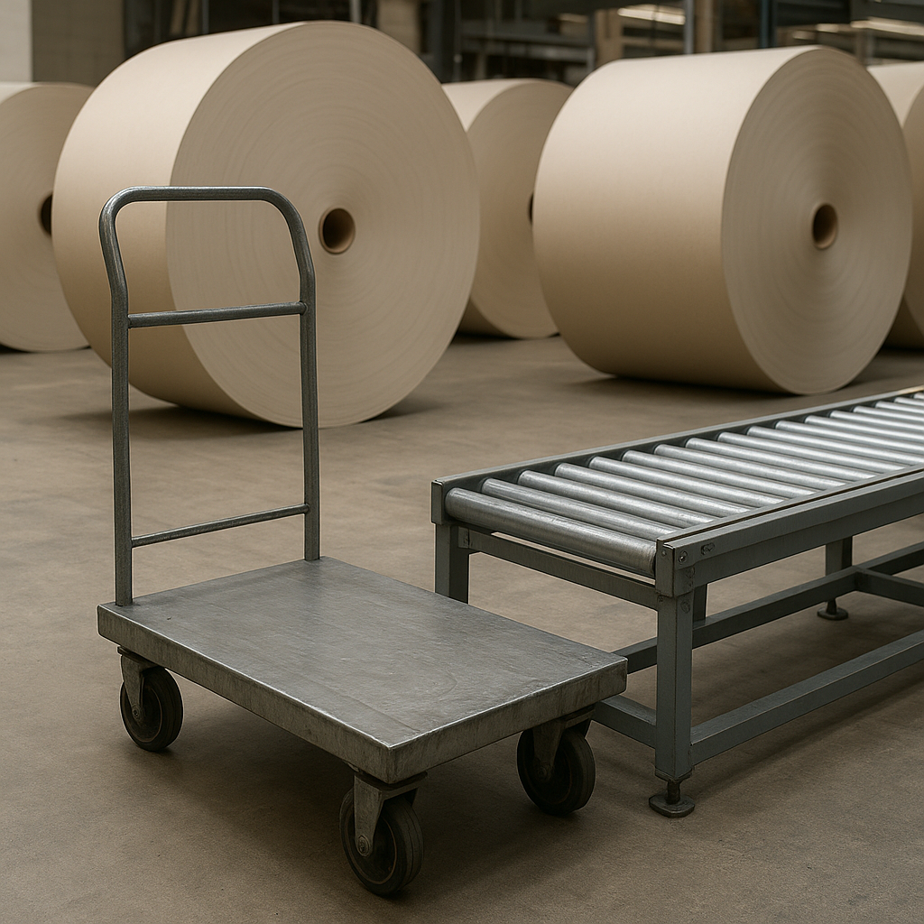 Wózki transportowe i systemy przenośników rolkowych