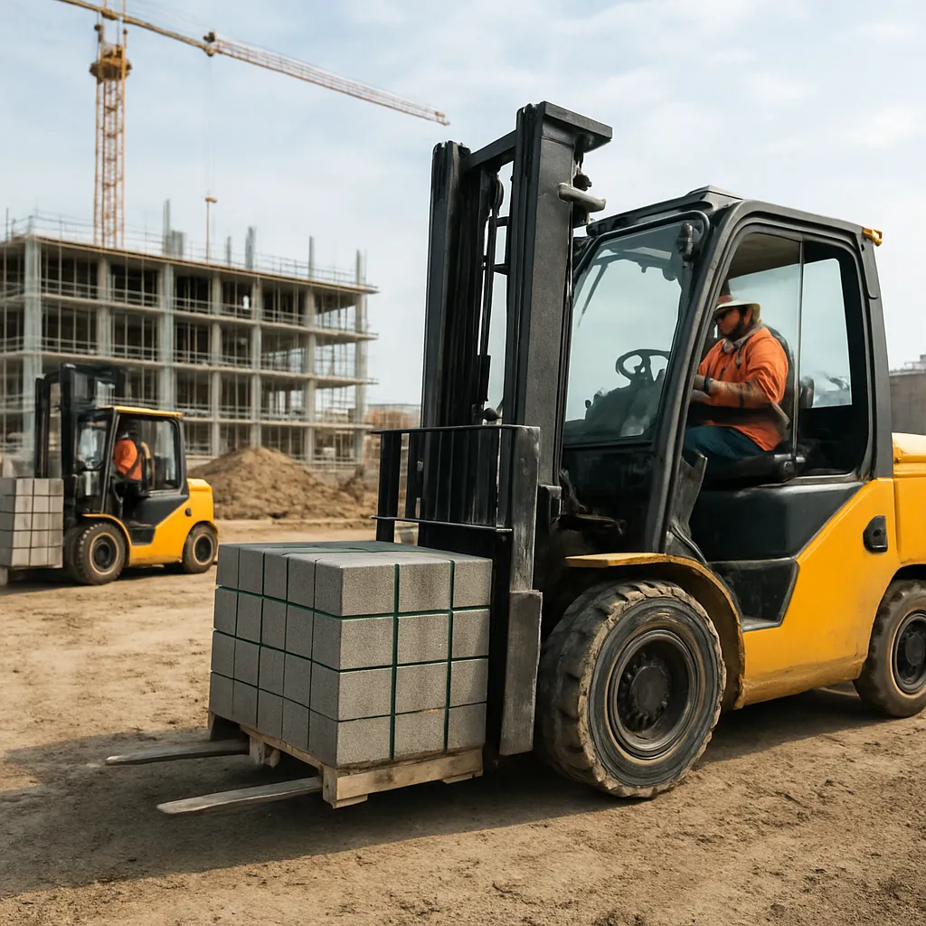 Wózki widłowe na budowie